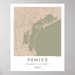 Benutzerdefinierte Stadtkarte Venedig Italien Wand Poster