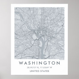 Benutzerdefinierte Stadtkarte Washington DC Wandku Poster