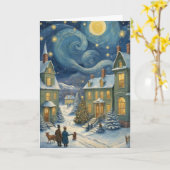 Benutzerdefinierte Starry Night Weihnachtskarte - Karte (Gelbe Blume)