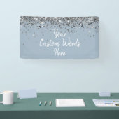 Benutzerdefinierte Staubblaue Silberne Geburtstags Banner (Messe)