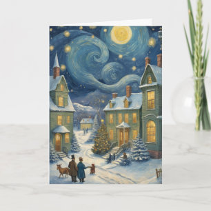 Benutzerdefinierte Sternennacht-Weihnachtskarte –  Karte