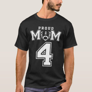 Benutzerdefinierte stolze Fußballmutter Nummer 4 P T-Shirt