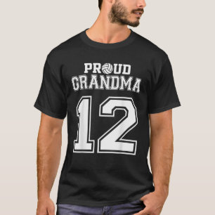 Benutzerdefinierte stolze Volleyball-Oma Nummer 12 T-Shirt
