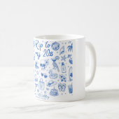 benutzerdefinierte Strand- Blau-Geburtstagsfeier 2 Kaffeetasse (VorderseiteRechts)