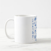 benutzerdefinierte Strand- Blau-Geburtstagsfeier 2 Kaffeetasse (Links)