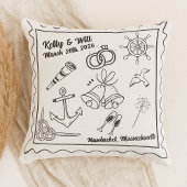 Benutzerdefinierte Strandhochzeit auf einem Schiff Kissen