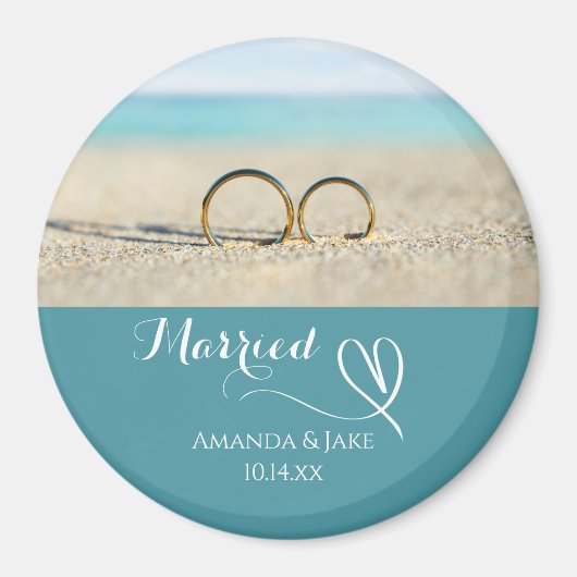 Benutzerdefinierte Strandhochzeit Magnet (Vorne)