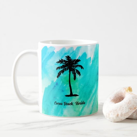 Benutzerdefinierte Strandpalme Nautical Kaffeetasse (Mit Donut)
