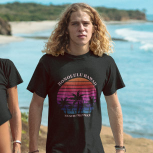 Benutzerdefinierte Strandtrip-Tropenpalmen Schwarz T-Shirt