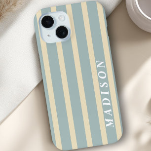 Benutzerdefinierte Streifen Beige Blau Case-Mate iPhone Hülle