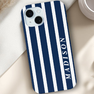 Benutzerdefinierte Streifen Navy Blau Weiß Case-Mate iPhone Hülle