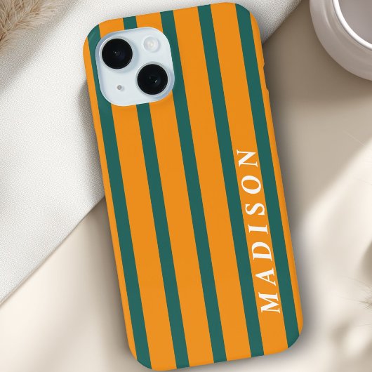 Benutzerdefinierte Streifen Orange Grün Case-Mate iPhone Hülle