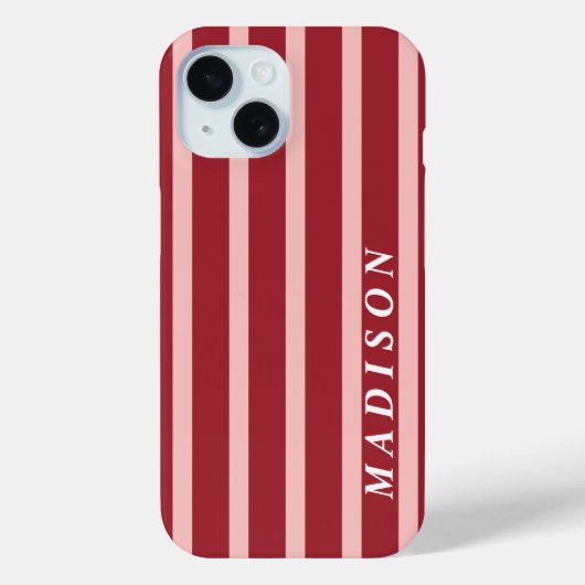 Benutzerdefinierte Streifen Rosa Rot Braun Case-Mate iPhone Hülle (Rückseite)