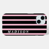 Benutzerdefinierte Streifen Schwarz Pink Case-Mate iPhone Hülle (Rückseite (Horizontal))