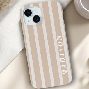 Benutzerdefinierte Streifen Taupe Creme Case-Mate iPhone Hülle