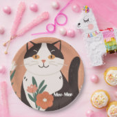 Benutzerdefinierte süße glückliche Katze mit Frühl Pappteller (Party)