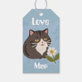 Benutzerdefinierte süße graue Katze mit Mur und Li Geschenkanhänger