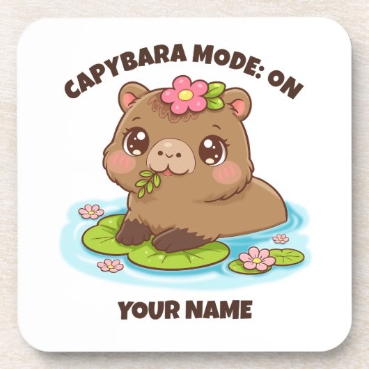 Benutzerdefinierte Süße Kawaii Capybara Mode Unter Getränkeuntersetzer (Vorderseite)