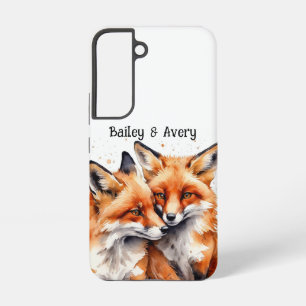 Benutzerdefinierte süße kuschelnde Füchse Fuchs Pa Samsung Galaxy Hülle