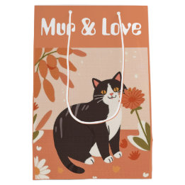Benutzerdefinierte süße lächelnde Katze mit Mur & Mittlere Geschenktüte