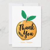 Benutzerdefinierte Süsse Orange Dankeschön Karte (Vorderseite)