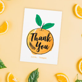 Benutzerdefinierte Süsse Orange Dankeschön Karte