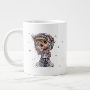 Benutzerdefinierte süße Rockstar-Junge-Musik Jumbo-Tasse