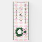 Benutzerdefinierte Süße Rosa Schleife Mädchen Golf Banner (Vertikal)