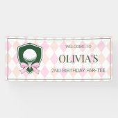 Benutzerdefinierte Süße Rosa Schleife Mädchen Golf Banner (Horizontal)