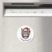 Benutzerdefinierte süße Weihnachtskatze mit Santa- Magnet (In Situ (Geschirrspüler))