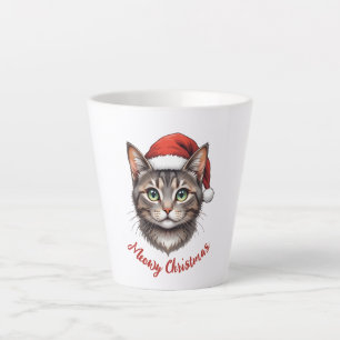 Benutzerdefinierte süße Weihnachtskatze mit Santa- Milchtasse