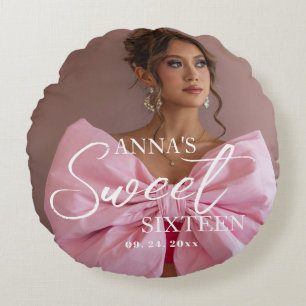  Benutzerdefinierte Sweet 16 Moderne Foto  Rundes Kissen