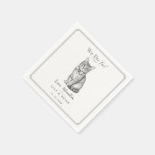 Benutzerdefinierte Tabby-Katze Moderne Hochzeitssk Serviette (Ecke)
