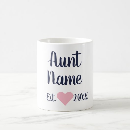 Benutzerdefinierte Tante etablierte Marine & Pink  Kaffeetasse (Mittel)