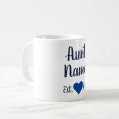 Benutzerdefinierte Tante etablierte Navy-Tasse Kaffeetasse (Vorderseite Links)