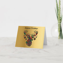 Benutzerdefinierte Tartan-Hirsch- und Christbaumku Karte