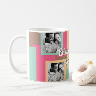Benutzerdefinierte Tasse Farbige Gitter und Fotos