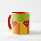 Benutzerdefinierte Tasse für das Herzmuster (Vorderseite Links)