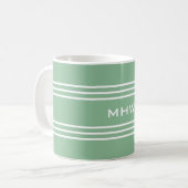 benutzerdefinierte Tasse für Moss Green Stripes (Vorderseite Links)
