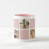 Benutzerdefinierte Tasse für Rosa und Weiß-Monogra (Zentrum)