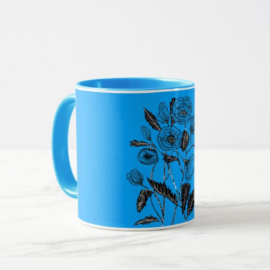 Benutzerdefinierte Tasse mit Mohnfarben Blume Male (Vorderseite Links)