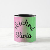 Benutzerdefinierte Tasse - rosa und grüne Aquarell (Zentrum)