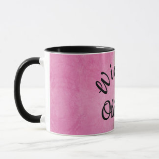 Benutzerdefinierte Tasse - rosa und grüne Aquarell