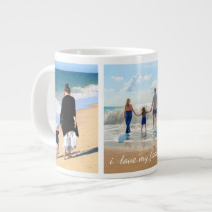 Benutzerdefinierte Tasse von Fotocollage-Text für