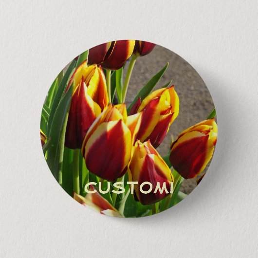 Benutzerdefinierte Tasten! Tulip Blume Spring Gard Button (Vorderseite)