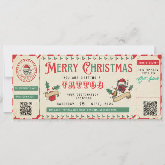 Benutzerdefinierte Tattoo-Geschenkkarte Ticket Zer Einladung