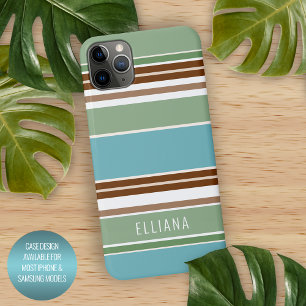 Benutzerdefinierte Teal Blau Sagegrün Braun Elfenb iPhone 16 Pro Max Hülle