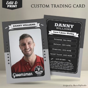 Benutzerdefinierte Team Bräutigam Trading Card, Ge Telefonnummerkarte