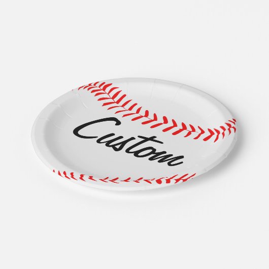 Benutzerdefinierte Teamname/Text-Baseball-Party-Pa Pappteller (Schrägansicht)
