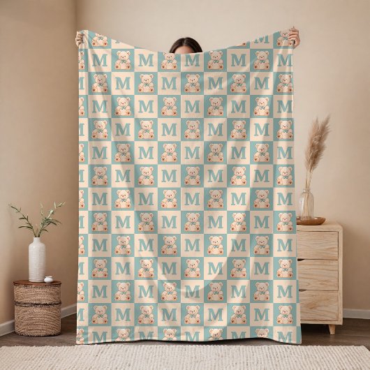 Benutzerdefinierte Teddybär-Babydecke als Geschenk Fleecedecke